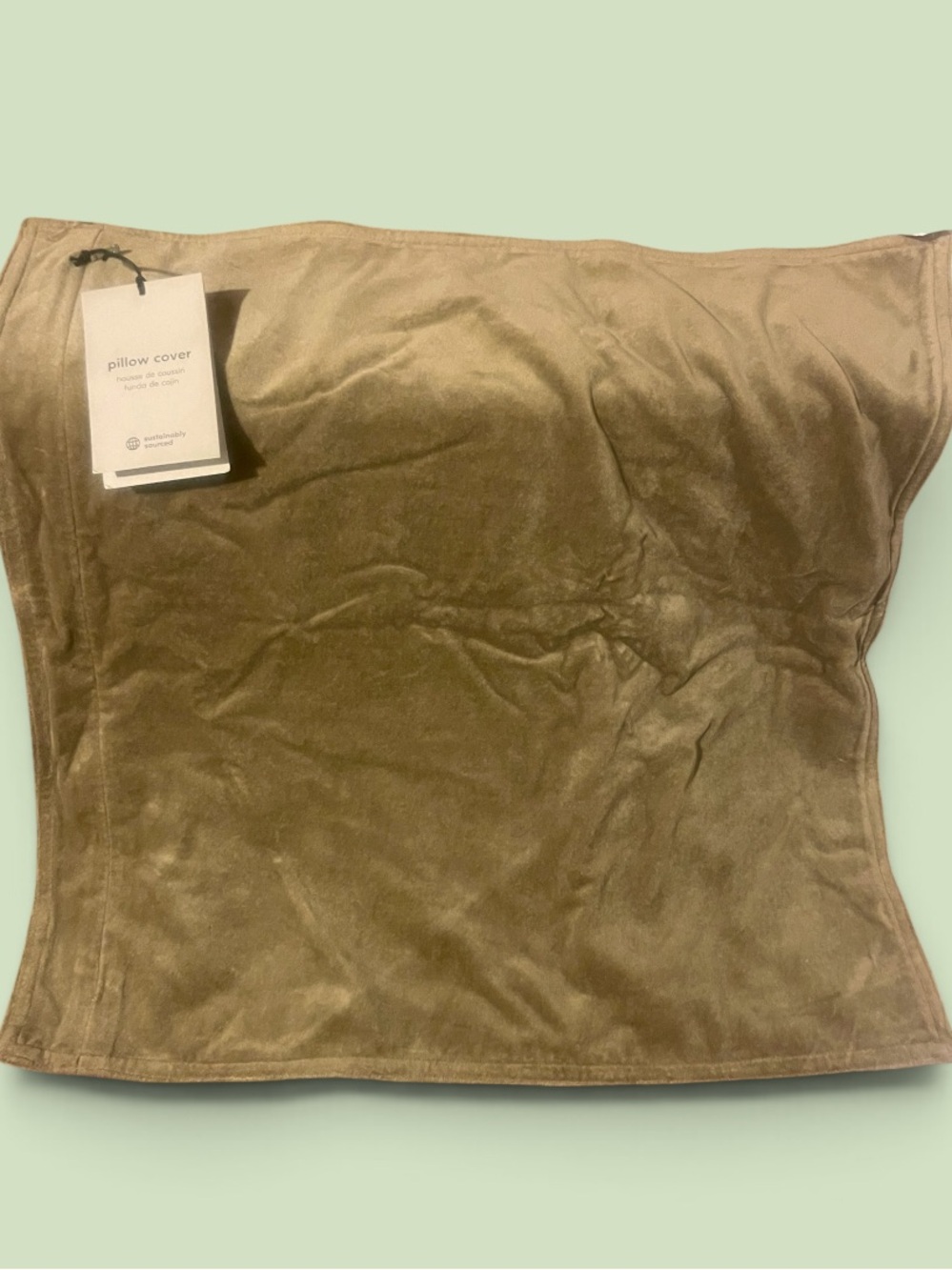 Source Unknown Velvet Pillow Cover in Brown